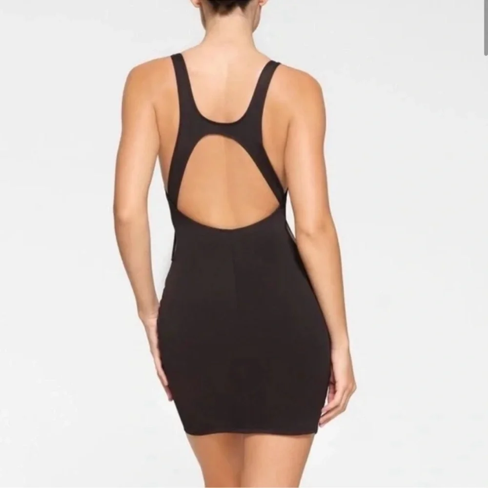 NWT SKIMS Recycled Swim Cut Out Tank Dress Cocoa XL